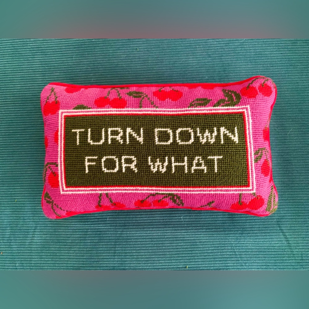 Pink Cherry Accent Pillow - 'Turn Down For What'